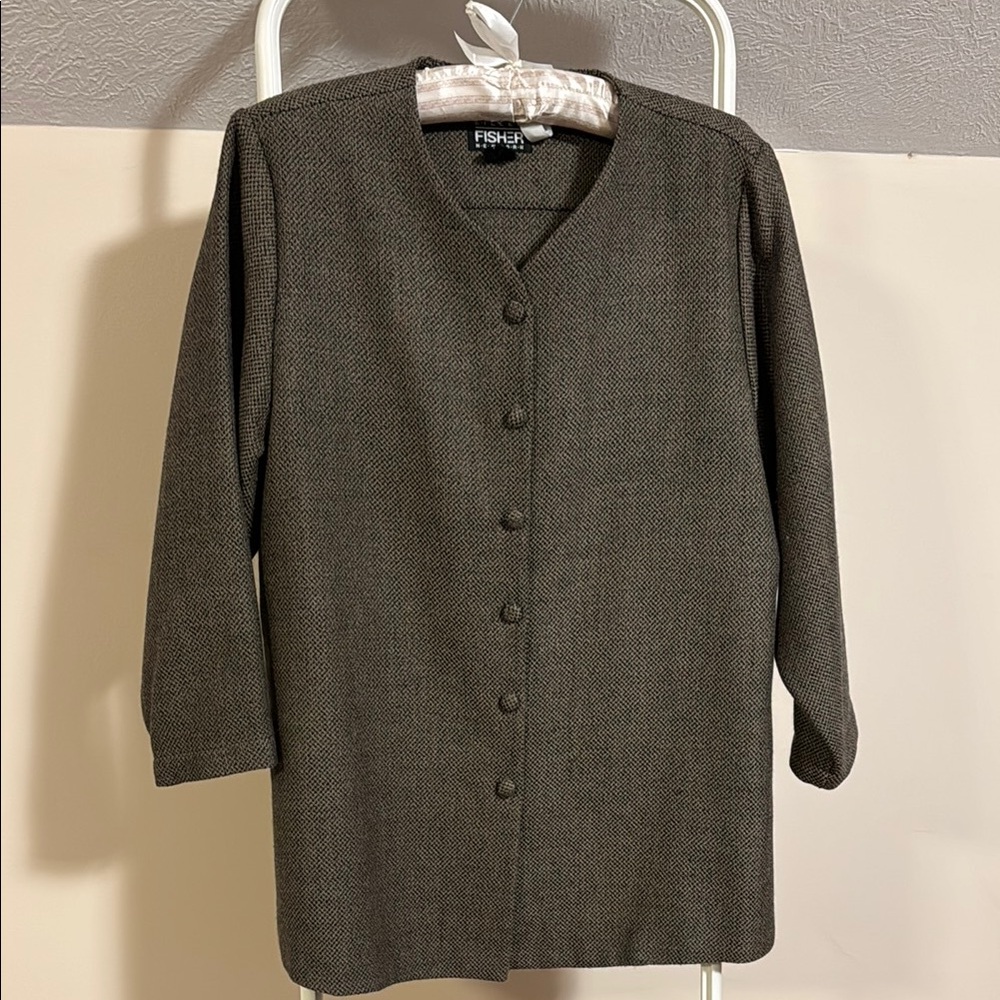 Eileen Fisher collarless wool jacket  - vintage